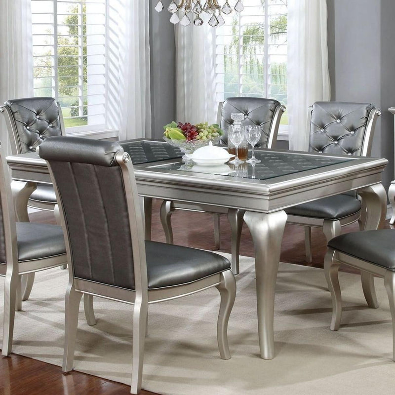 Furniture of America Amina Dining Table with Glass Top CM3219T-66 IMAGE 2