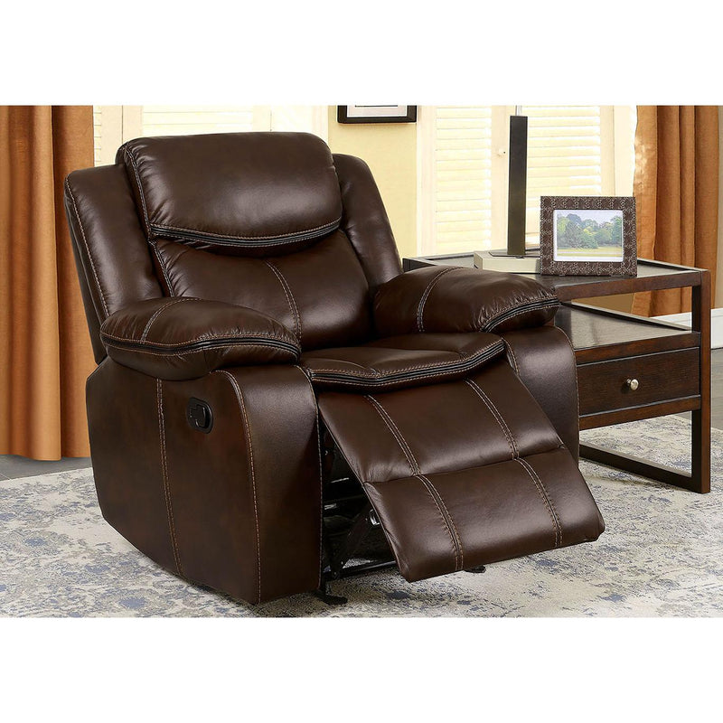 Furniture of America Pollux Leatherette Recliner CM6981BR-CH IMAGE 2