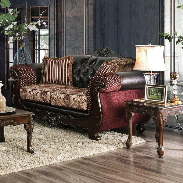 Furniture of America Quirino Stationary Leatherette Loveseat SM6415-LV IMAGE 1