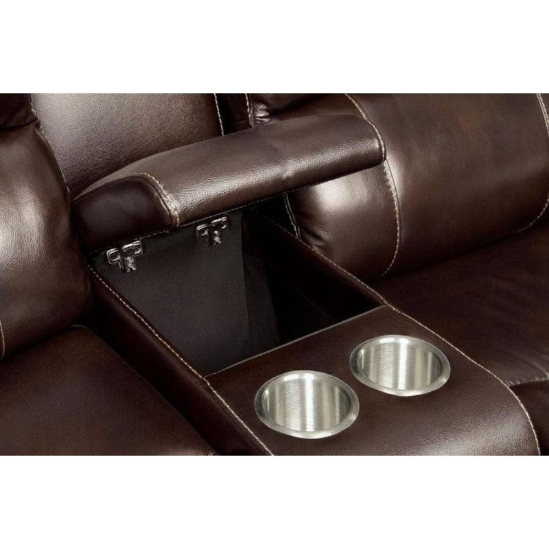 Furniture of America Ruth Reclining Leather Match 3 pc Sectional CM6783BR-SECTIONAL IMAGE 4