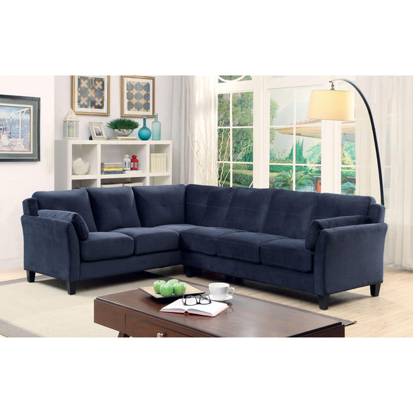 Furniture of America Peever II Fabric 2 pc Sectional CM6368NV-SECTIONAL IMAGE 1