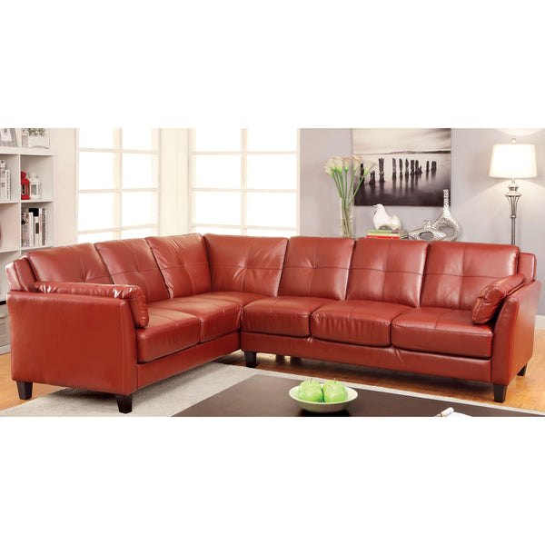 Furniture of America Peever Leatherette 2 pc Sectional CM6268RD-SET IMAGE 1