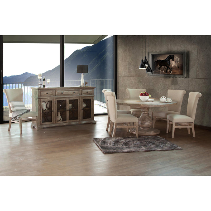 International Furniture Direct Round Bonanza Dining Table with Pedestal Base IFD410RND-T2/IFD410RND-B IMAGE 4
