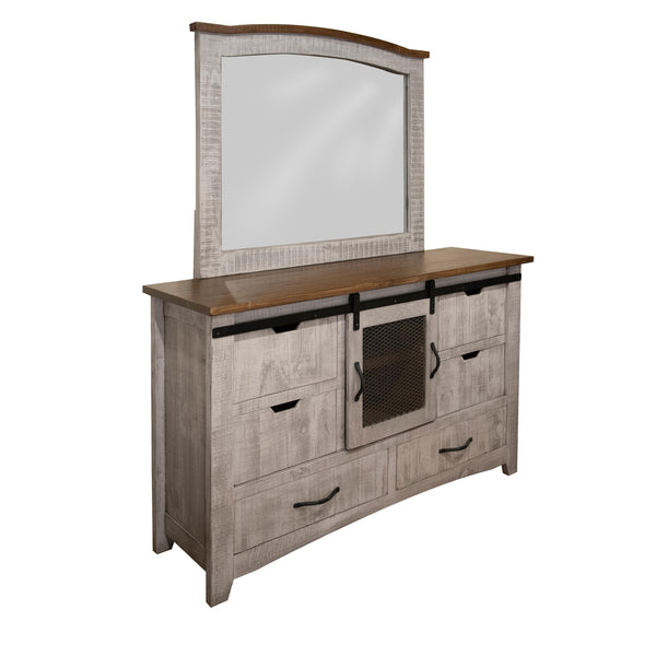 International Furniture Direct Pueblo Gray 6-Drawer Dresser IFD3401DSR IMAGE 1