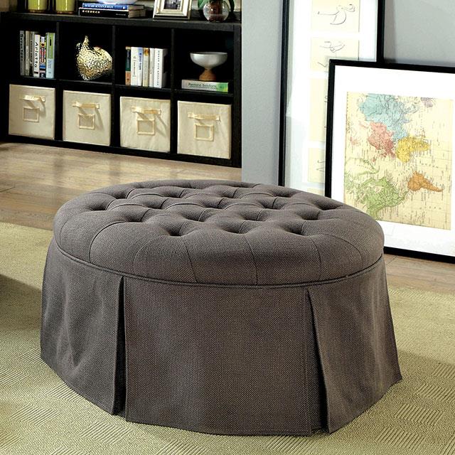 Furniture of America Claes Fabric Storage Ottoman CM-BN6175GY IMAGE 3