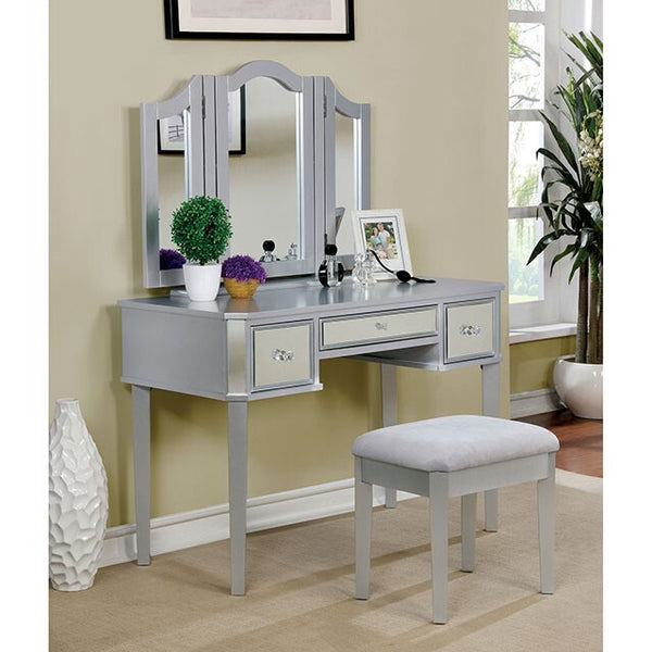 Furniture of America Clarisse Vanity Set CM-DK6148SV IMAGE 1