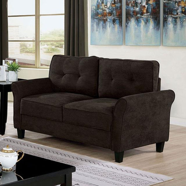 Furniture of America Alissa Stationary Fabric Loveseat CM6213BR-LV IMAGE 1