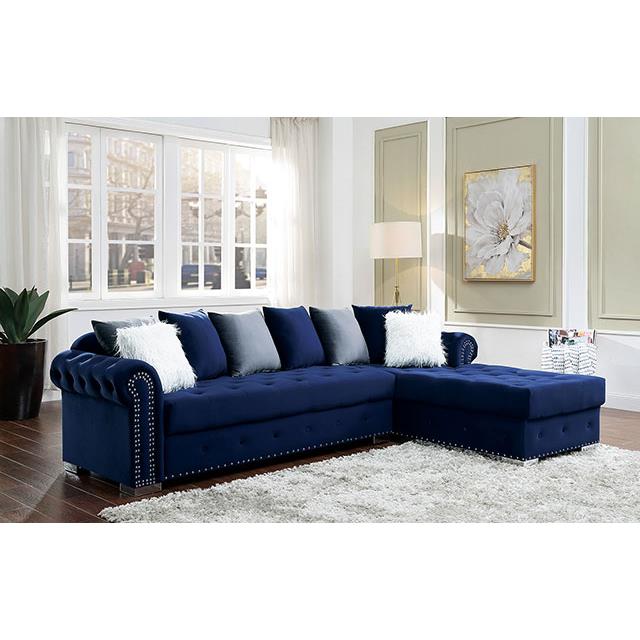Furniture of America Wilmington Fabric Sectional CM6239BL-SECT IMAGE 2
