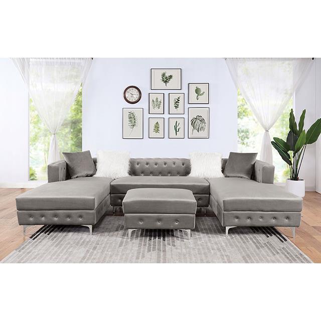 Furniture of America Ciabattoni Fabric Ottoman CM6256GY-OT IMAGE 2