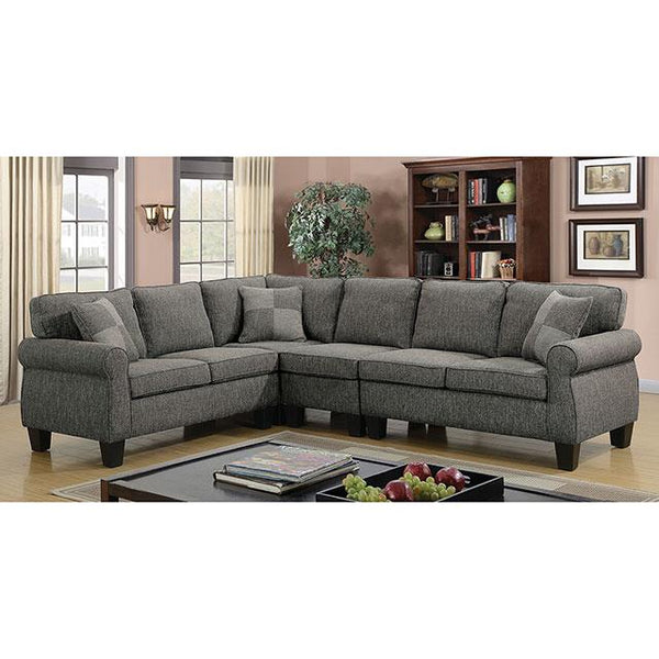 Furniture of America Rhian Fabric Sectional CM6329GY-SECT-VN IMAGE 1