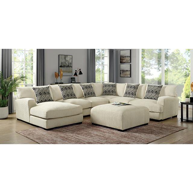 Furniture of America Kaylee Fabric Ottoman CM6587BG-OT IMAGE 2