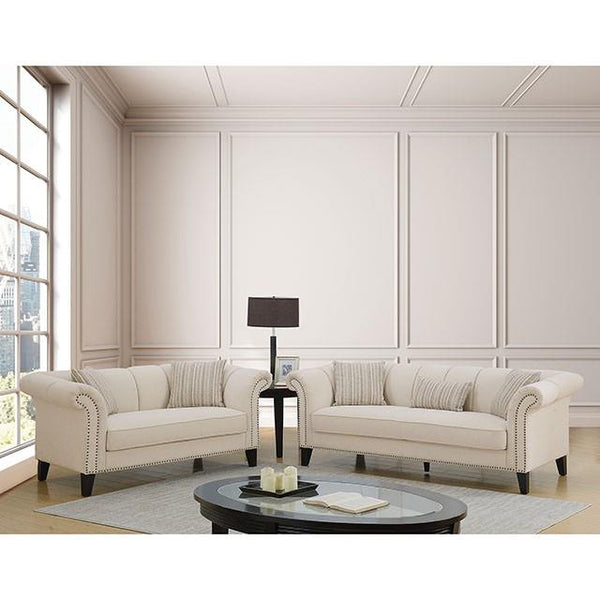 Furniture of America Clarabelle Stationary Fabric Loveseat CM6777-LV IMAGE 1