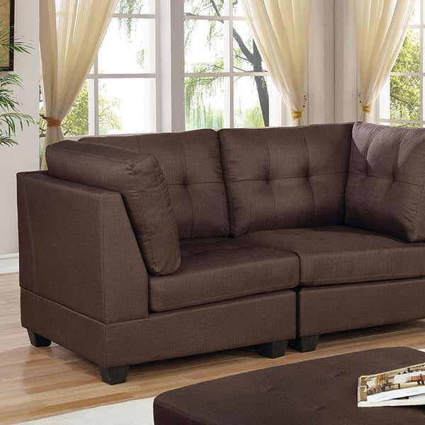 Furniture of America Pencoed Stationary Fabric Loveseat CM6957BR-LV-PK IMAGE 1