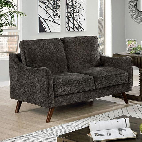 Furniture of America Maxime Stationary Fabric Loveseat CM6971DG-LV IMAGE 1
