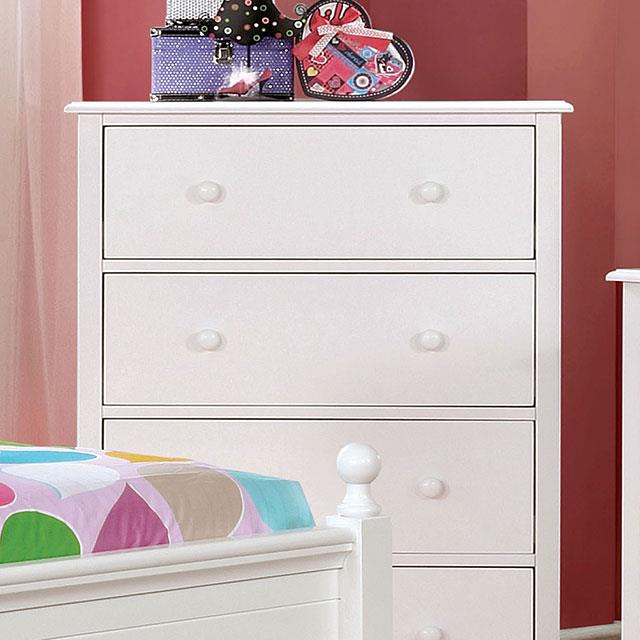 Furniture of America Kids Chests 4 Drawers CM7159WH-C-VN IMAGE 1