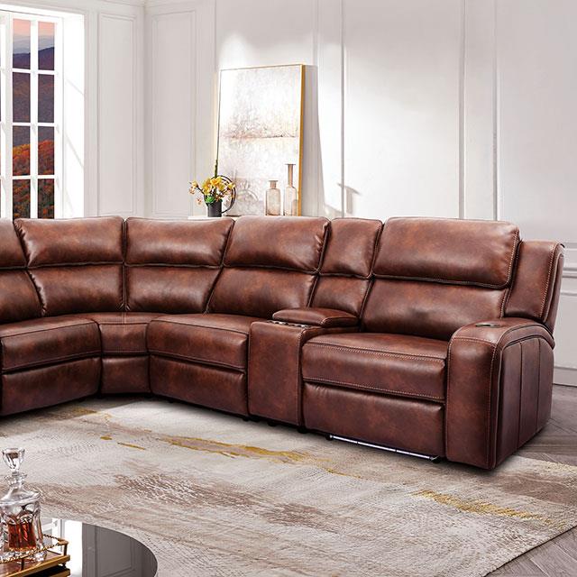 Furniture of America Callie Power Reclining Leather Look Sectional CM9901-SECT IMAGE 1