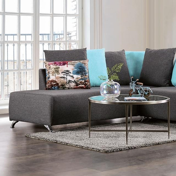 Furniture of America Krefeld Fabric Sectional EM6750DG-SECT IMAGE 1