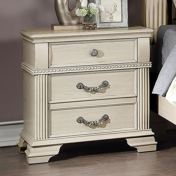 Furniture of America Pamphilos 3-Drawer Nightstand FOA7144WH-N IMAGE 1