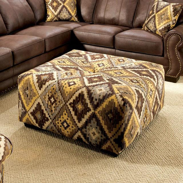 Furniture of America Van Dyke Fabric Ottoman SM5123-OT IMAGE 1