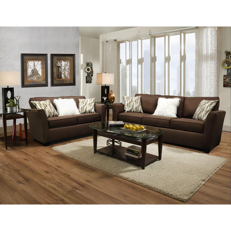 PFC Furniture Industries Stationary Fabric Sofa 1003 Sofa - Keegan Chocolate IMAGE 2