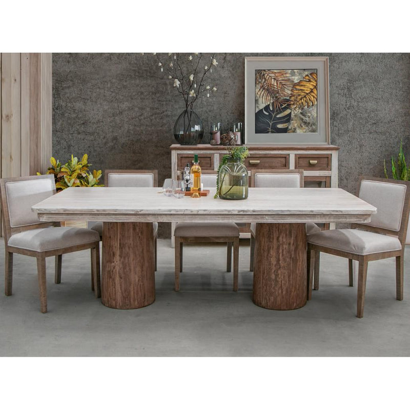 International Furniture Direct Sahara Dining Table with Pedestal Base IFD2951TBLTP/IFD2951TBLBA IMAGE 2