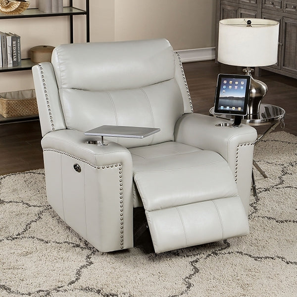 Furniture of America Florine Power Leather Recliner CM6252LG-CH-PM IMAGE 1