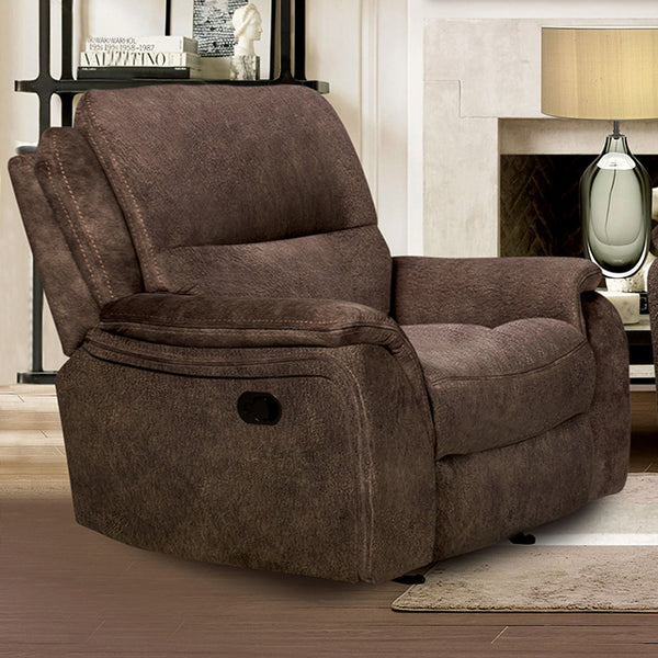 Furniture of America Henricus Glider Fabric Recliner CM9911DB-CH IMAGE 1