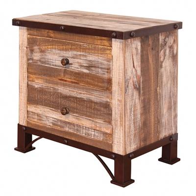 International Furniture Direct Antique Multicolor 2-Drawer Nightstand IFD966NTST IMAGE 1