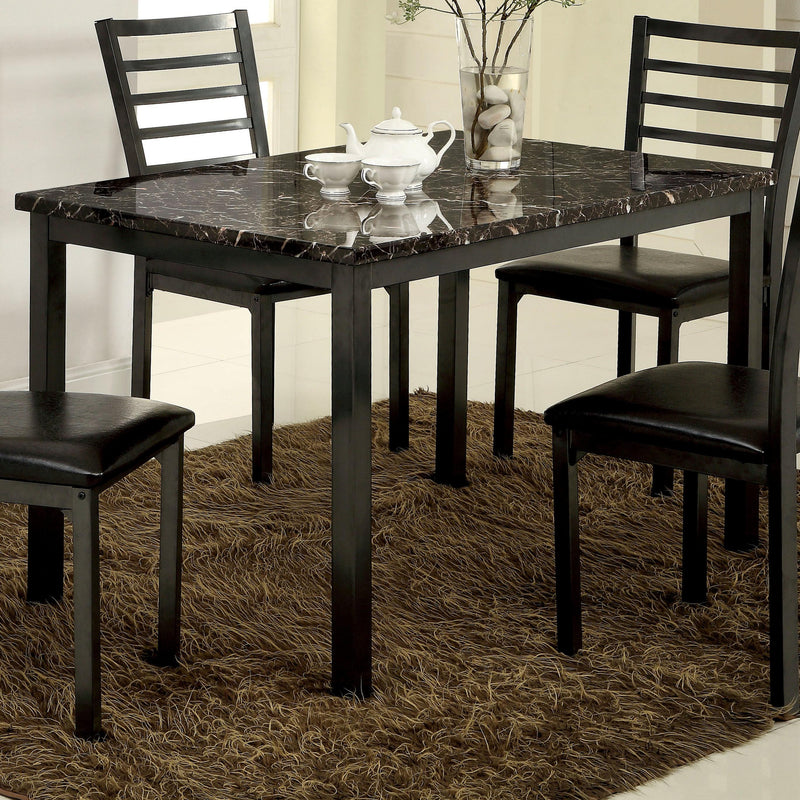 Furniture of America Colman Dining Table with Faux Marble Top CM3615T-48 IMAGE 2