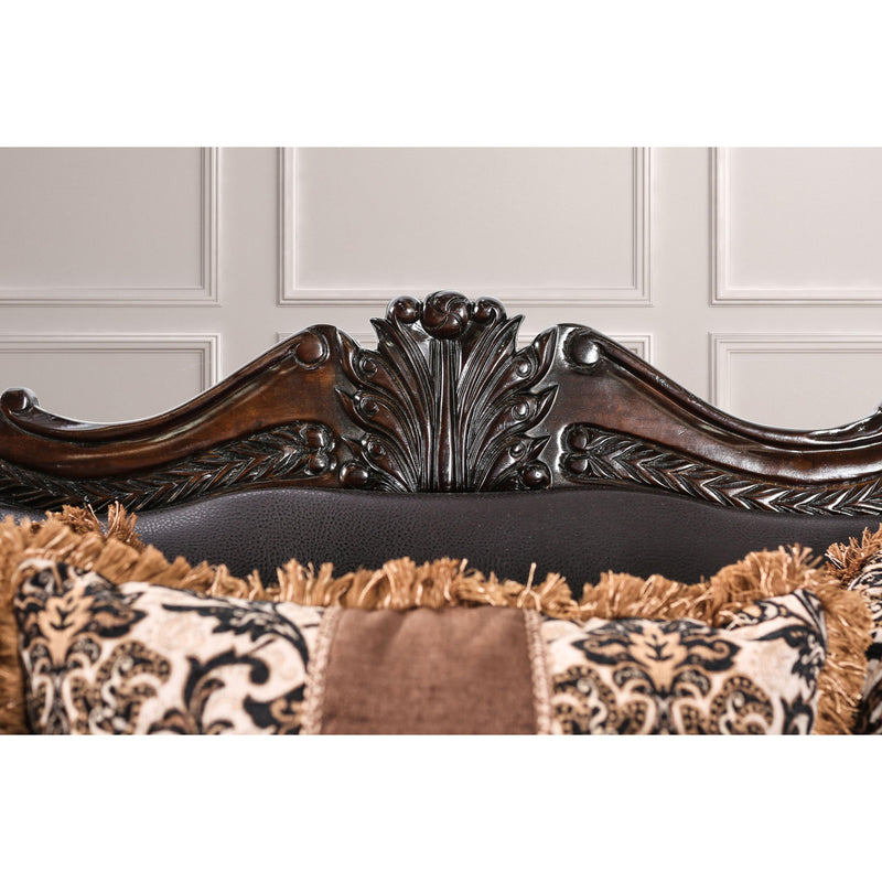 Furniture of America Jamael Stationary Fabric and Faux Leather Sofa SM6405-SF IMAGE 3