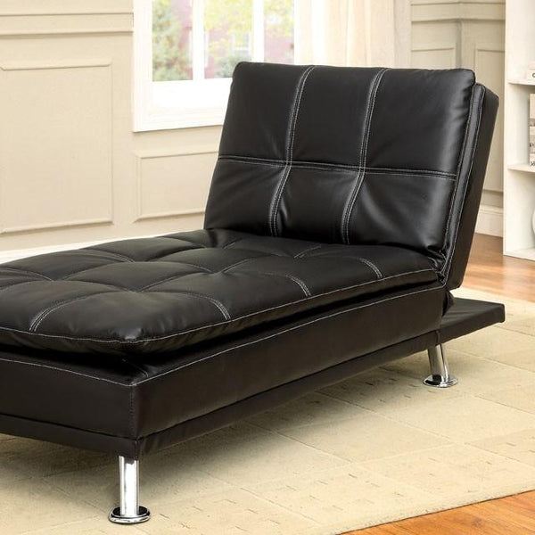 Furniture of America Hauser II Leatherette Chaise CM2677BK-CE IMAGE 1
