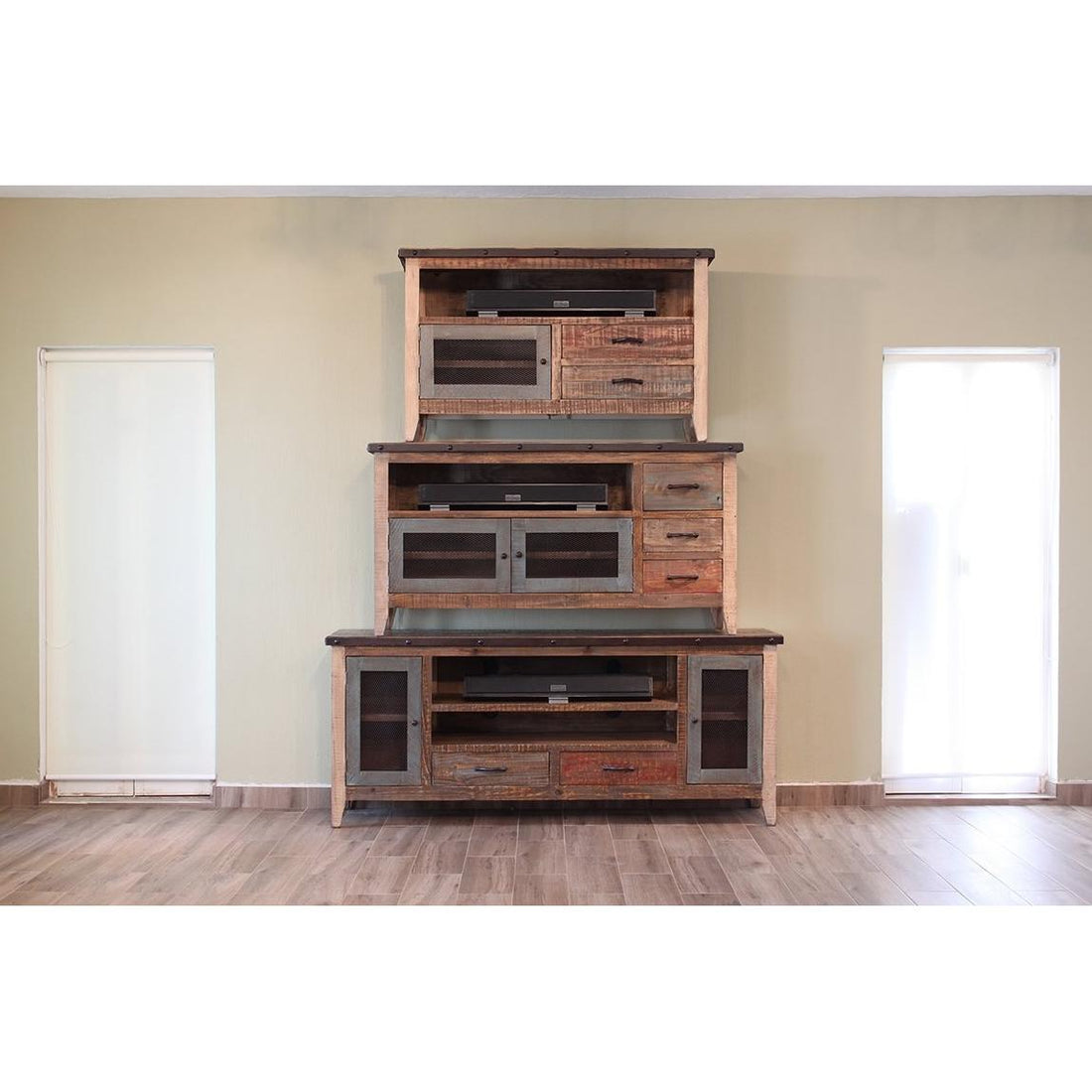 International Furniture Direct Antique Multicolor TV Stand