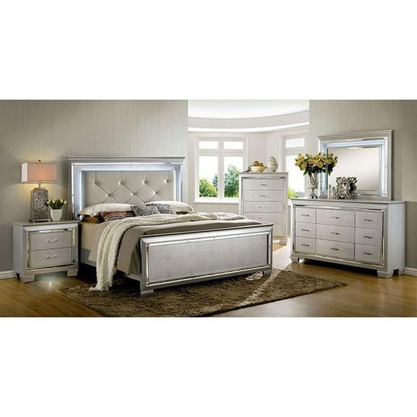 Furniture of America Bellanova California King Upholstered Panel Bed CM7979SV-CK-BED IMAGE 1