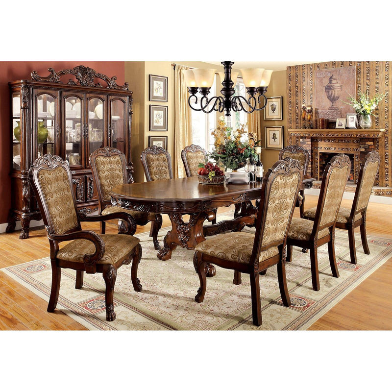 Furniture of America Medieve Dining Table with Trestle Base CM3557CH-T-TABLE IMAGE 3