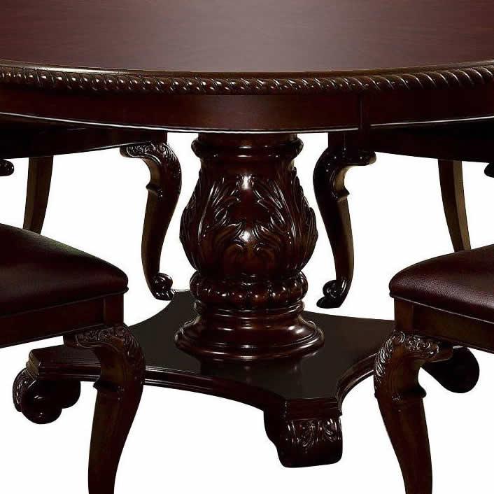 Furniture of America Round Bellagio Dining Table with Pedestal Base CM3319RT-TABLE IMAGE 3