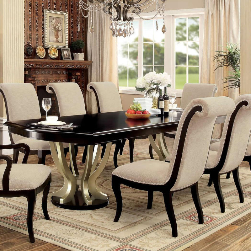 Furniture of America Ornette Dining Table with Pedestal Base CM3353T-TABLE IMAGE 2