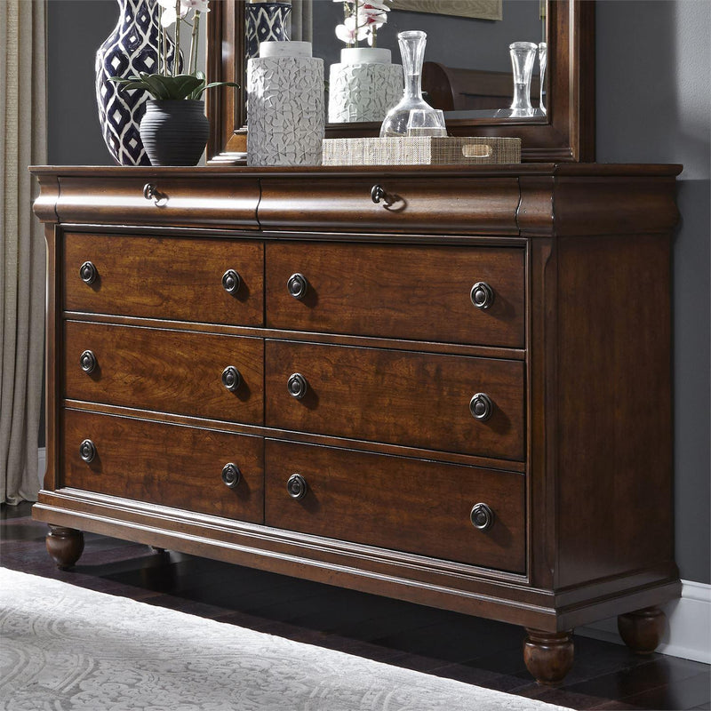  Liberty Furniture Industries Inc. Rustic Traditions 8-Drawer Dresser with Mirror 589-BR-DM IMAGE 2