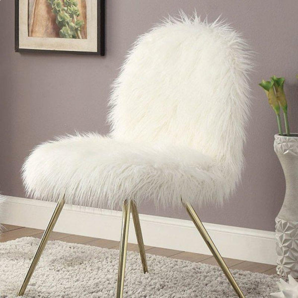 Furniture of America Caoimhe Stationary Faux Fur Accent Chair CM-AC6546 IMAGE 1