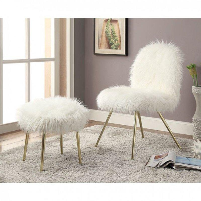 Furniture of America Caoimhe Stationary Faux Fur Accent Chair CM-AC6546 IMAGE 2