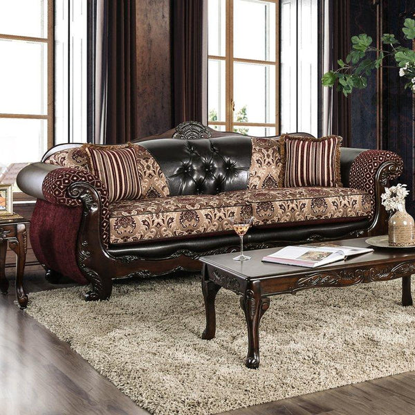 Furniture of America Quirino Stationary Leatherette Sofa SM6415-SF IMAGE 1