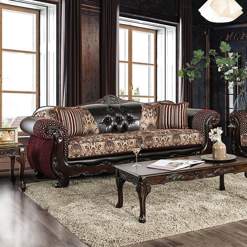 Furniture of America Quirino Stationary Leatherette Sofa SM6415-SF IMAGE 2