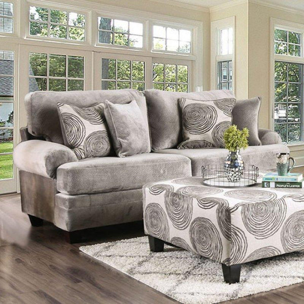 Furniture of America Bonaventura Stationary Fabric Sofa SM5142GY-SF IMAGE 1