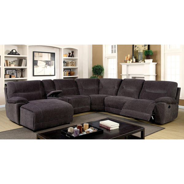 Furniture of America Karlee II Reclining Fabric 4 pc Sectional CM6853-SECTIONAL IMAGE 1