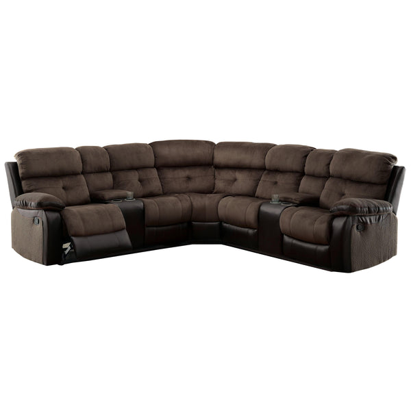 Furniture of America Hadley II Reclining Fabric 3 pc Sectional CM6871-SECTIONAL IMAGE 1