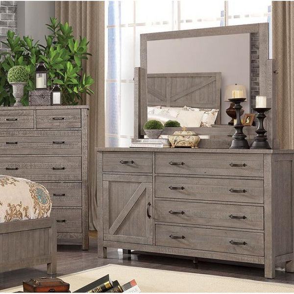 Furniture of America Brenna Dresser Mirror CM7435GY-M IMAGE 1