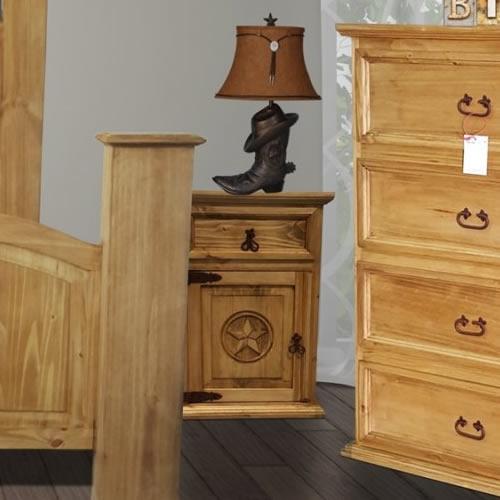 PFC Furniture Industries Mansion Honey 1-Drawer Nightstand Mansion Honey Star Nightstand IMAGE 1