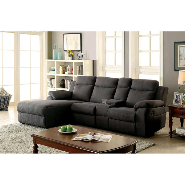 Furniture of America Kamryn Reclining fabric 2 pc Sectional CM6771GY-SECTIONAL IMAGE 1