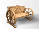 Wagon Wheel Bench W/Horsehead