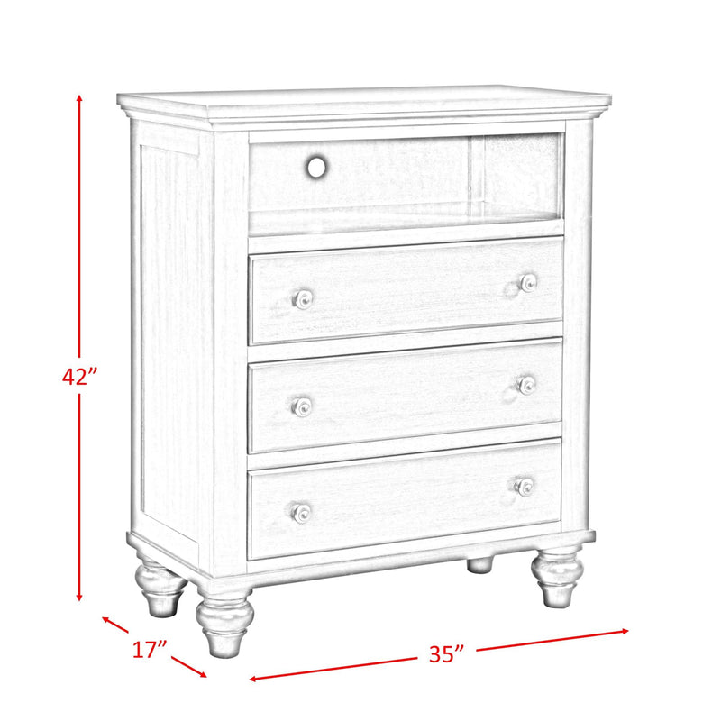Elements International Chatham 3-Drawer Media Chest CH555TV IMAGE 3