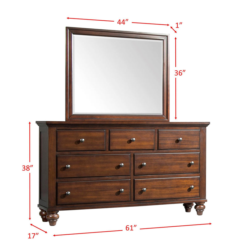 Elements International Chatham 7-Drawer Dresser with Mirror CH555DRMR IMAGE 4